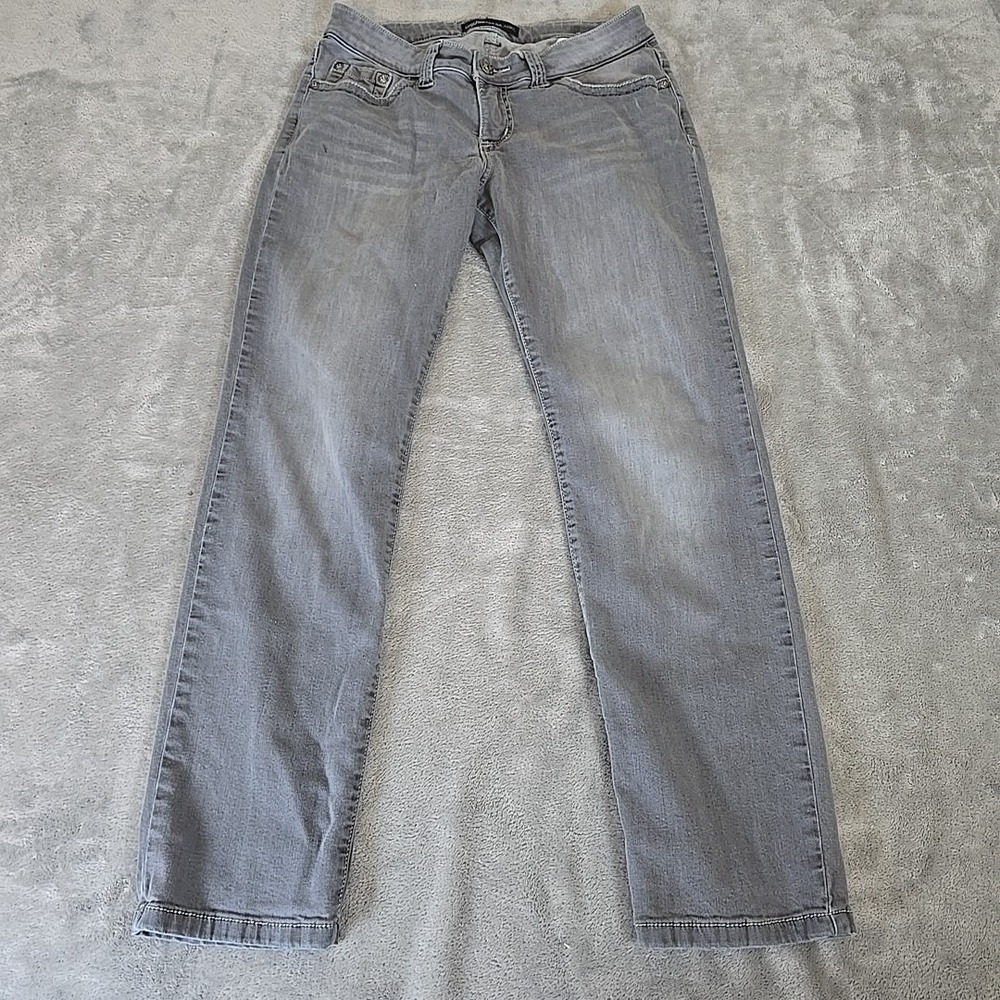 Lee Platinum Label Jeans Womens 6 Short Gray 5-Pocket Mid Rise Charcoal Wash
